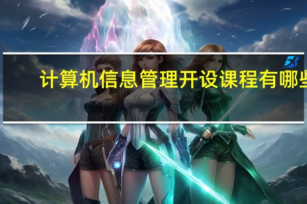 计算机信息管理开设课程有哪些