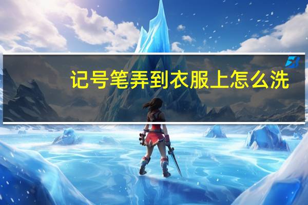 记号笔弄到衣服上怎么洗