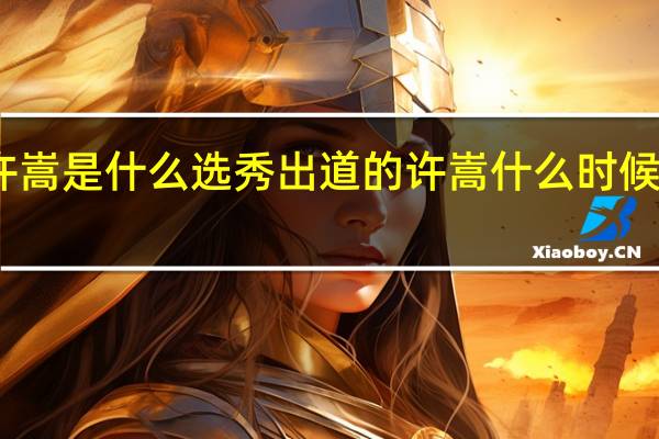 许嵩是什么选秀出道的 许嵩什么时候出新歌