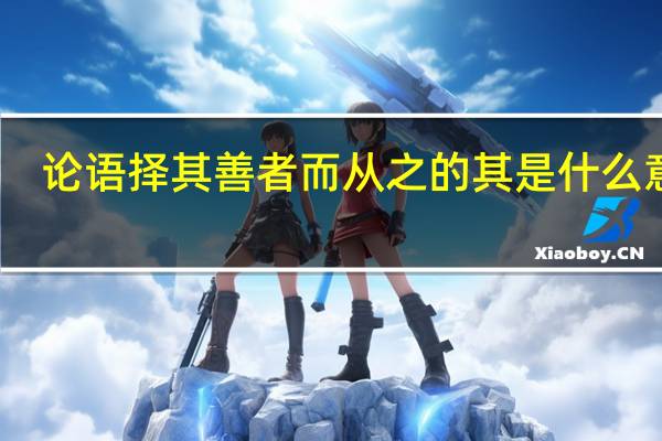 论语择其善者而从之的其是什么意思
