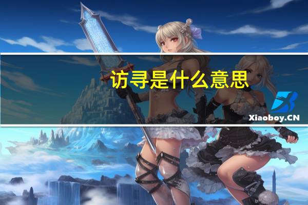 访寻是什么意思