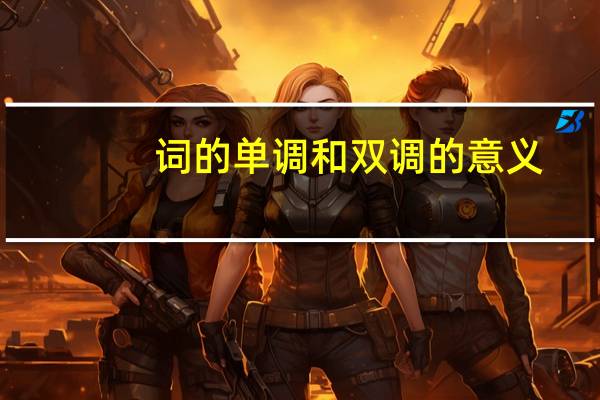 词的单调和双调的意义