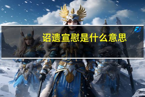 诏遗宣慰是什么意思
