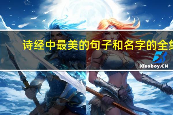 诗经中最美的句子和名字的全集