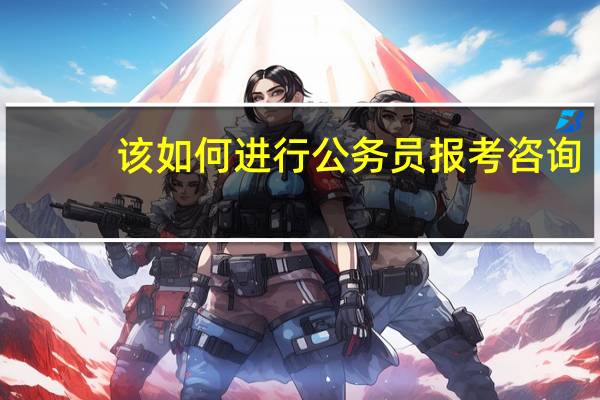 该如何进行公务员报考咨询