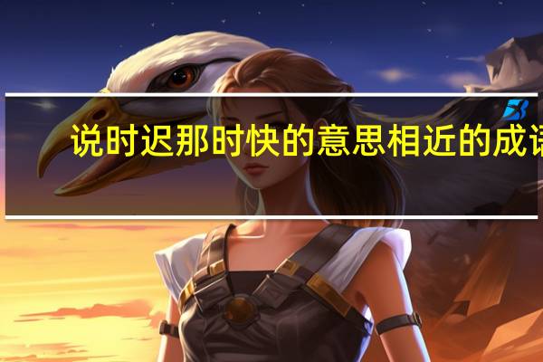 说时迟那时快的意思相近的成语（说时迟那时快的意思是什么）