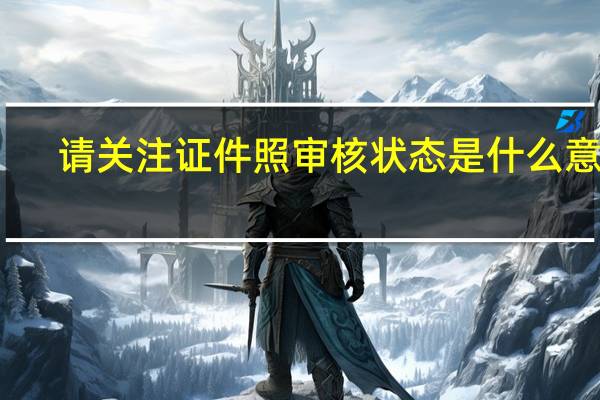 请关注证件照审核状态是什么意思