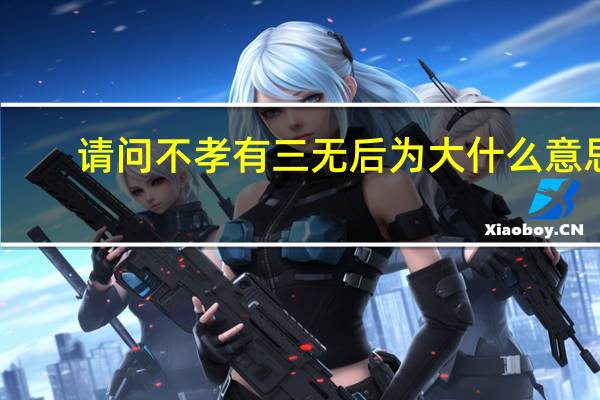 请问不孝有三无后为大什么意思（不孝有三无后为大什么意思）