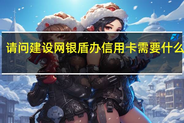 请问建设网银盾办信用卡需要什么资料