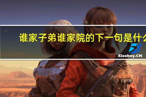 谁家子弟谁家院的下一句是什么