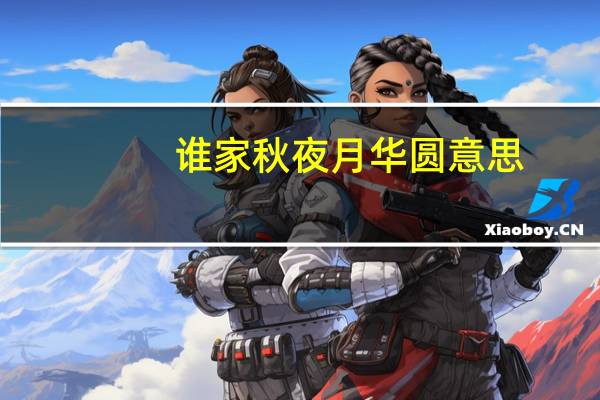 谁家秋夜月华圆意思