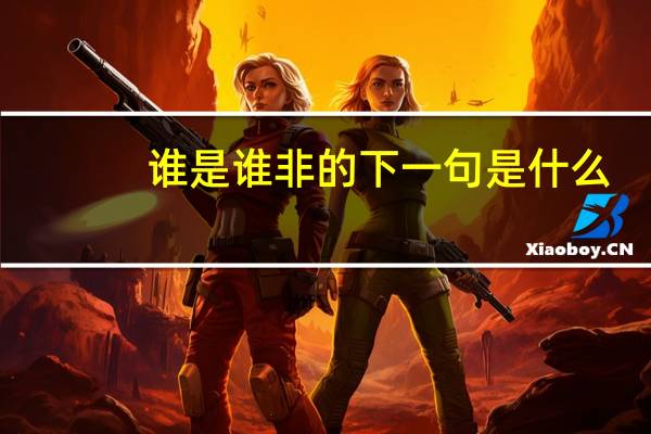 谁是谁非的下一句是什么