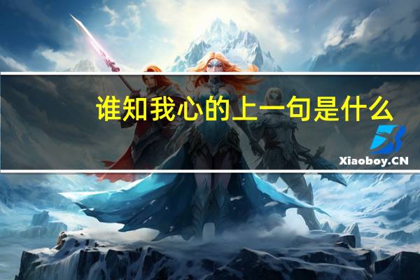 谁知我心的上一句是什么