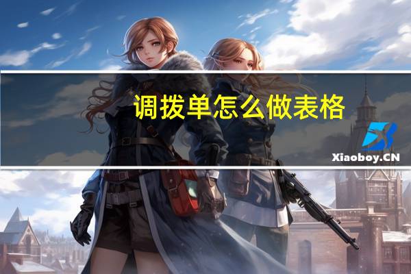 调拨单怎么做表格