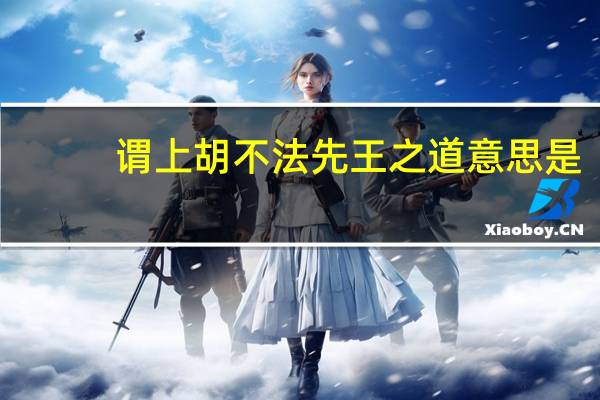 谓上胡不法先王之道意思是