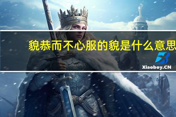 貌恭而不心服的貌是什么意思