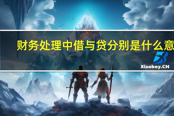 财务处理中借与贷分别是什么意思