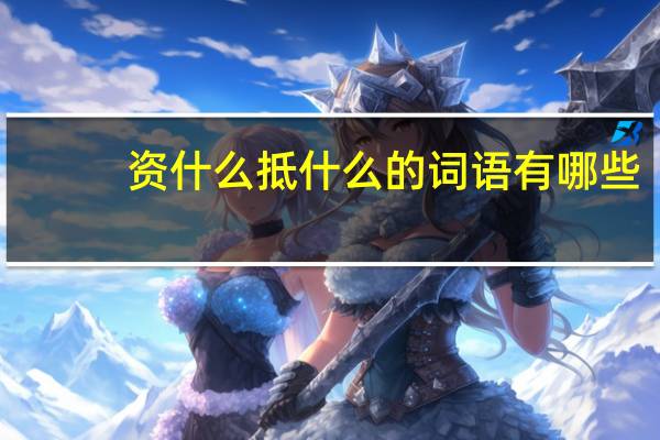资什么抵什么的词语有哪些?