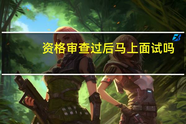资格审查过后马上面试吗
