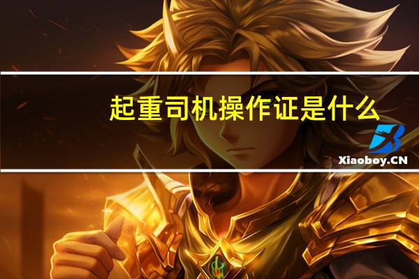 起重司机操作证是什么