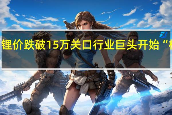 跌麻了!锂价跌破15万关口行业巨头开始“检修”回应来了