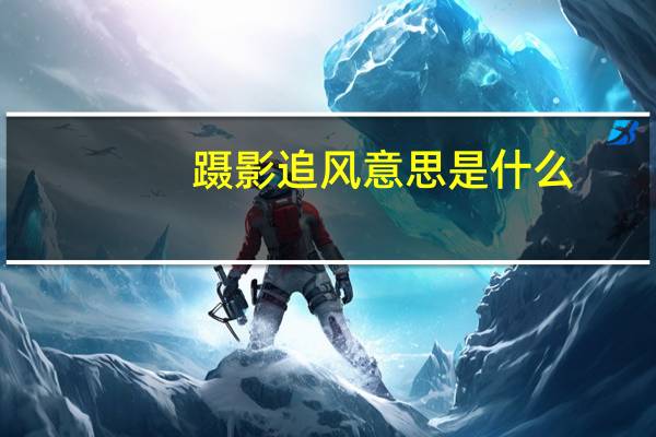 蹑影追风意思是什么