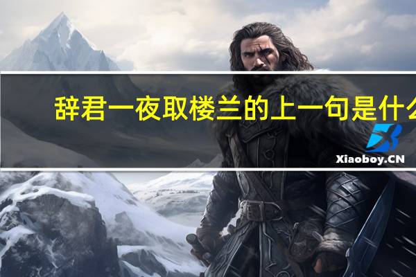 辞君一夜取楼兰的上一句是什么