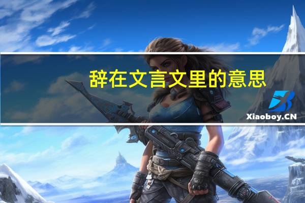 辞在文言文里的意思