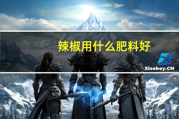 辣椒用什么肥料好