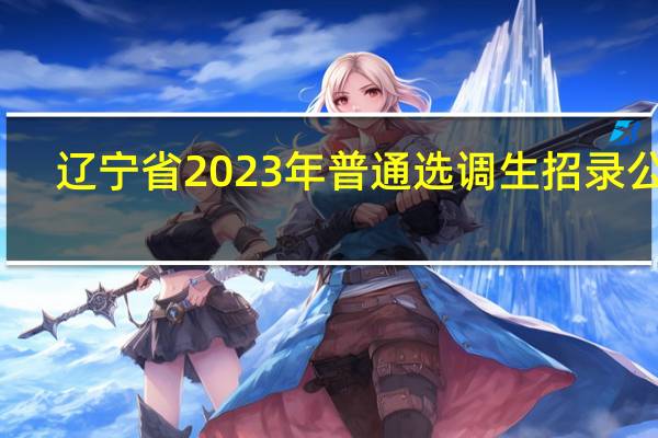 辽宁省2023年普通选调生招录公告