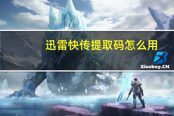 迅雷快传提取码怎么用（迅雷快传）