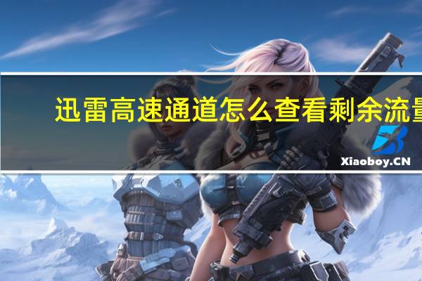 迅雷高速通道怎么查看剩余流量（迅雷高速通道破解版）