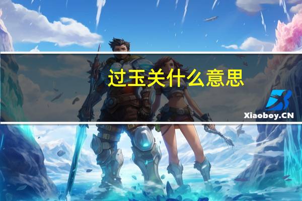 过玉关什么意思