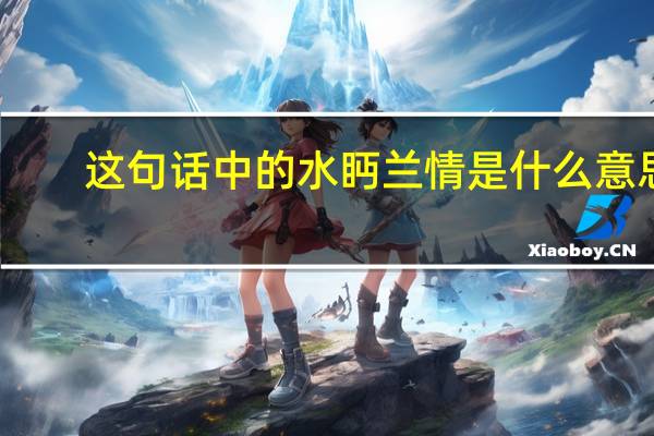 这句话中的水眄兰情是什么意思