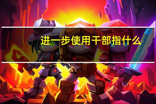 进一步使用干部指什么