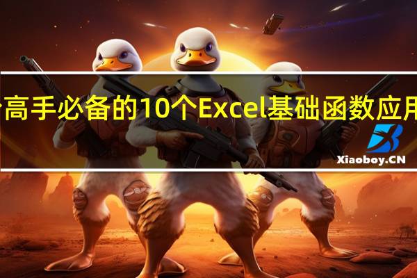 进阶高手必备的10个Excel基础函数应用技巧解读