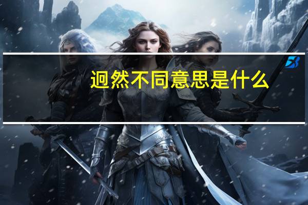 迥然不同意思是什么