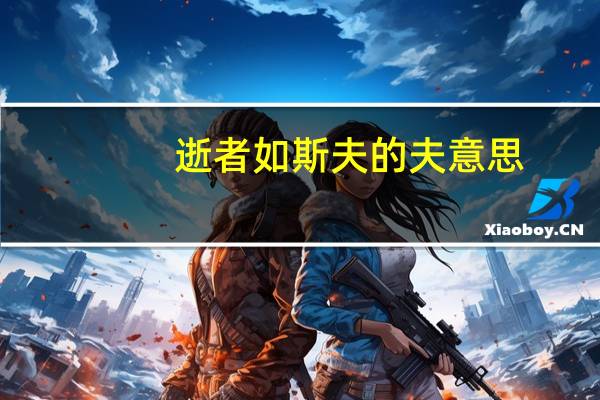 逝者如斯夫的夫意思