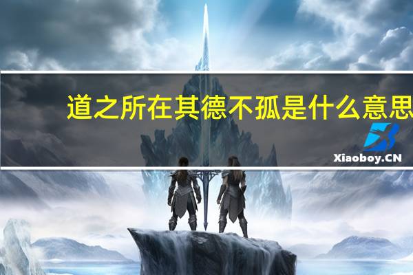 道之所在其德不孤是什么意思