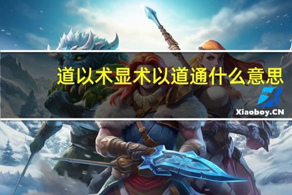 道以术显术以道通什么意思