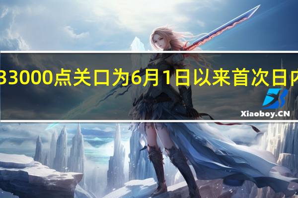 道指失守33000点关口为6月1日以来首次日内跌近450点或1.33%