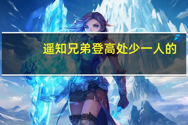 遥知兄弟登高处少一人的(遥知兄弟登高处少一人是谁)