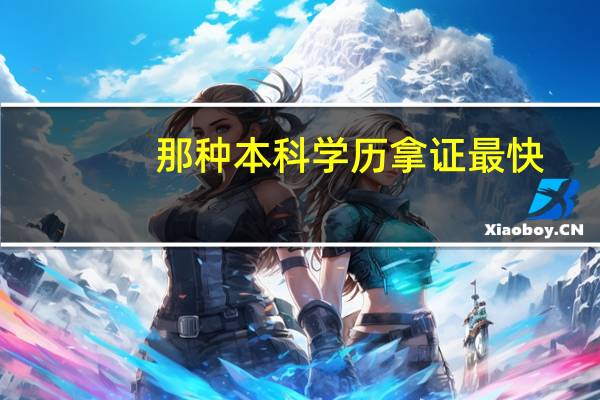 那种本科学历拿证最快