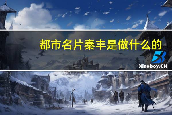 都市名片秦丰是做什么的