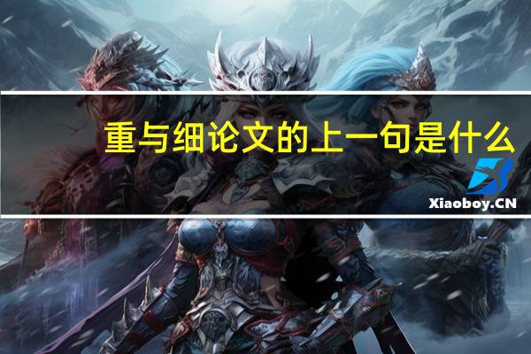 重与细论文的上一句是什么