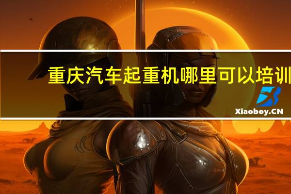 重庆汽车起重机哪里可以培训