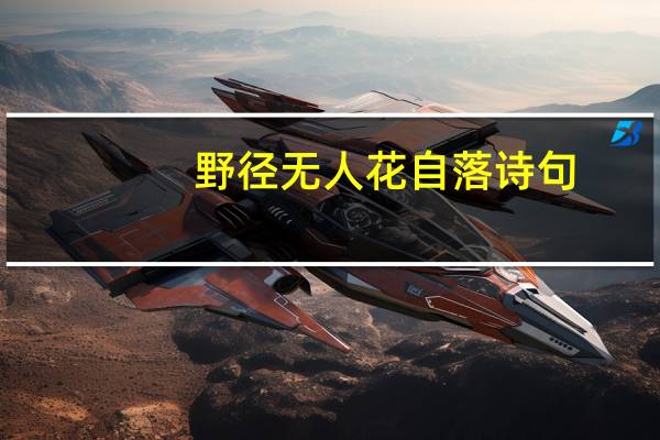野径无人花自落诗句
