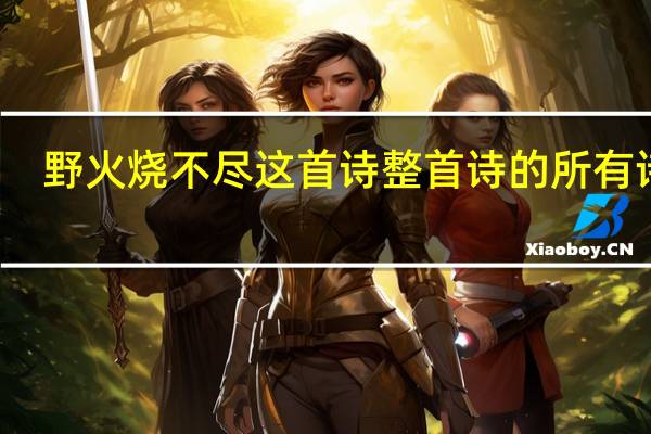 野火烧不尽这首诗整首诗的所有诗句