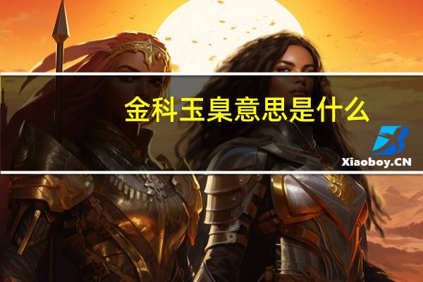 金科玉臬意思是什么