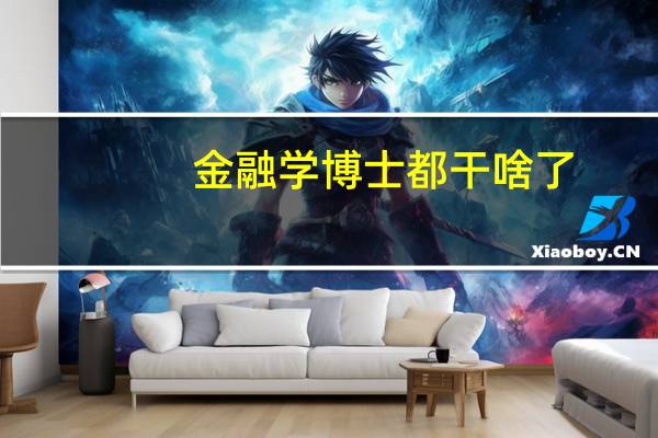 金融学博士都干啥了